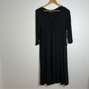 NWT Eileen Fisher Long Sleeve Stretch Viscose Jersey Knit Melange Dress L